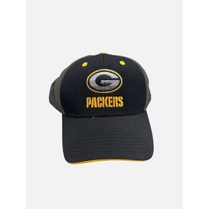 NFL Green Bay Packers Team Apparel Gray Yellow Hat Cap Adult Adjustable NWT Embr